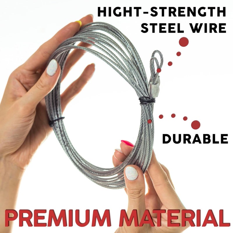 Granatan 2 Pack 13.5 FT Garage Door Cable Torsion Spring Wire, Replacement Cable Wire, Garage Door Replacement Parts - Image 3